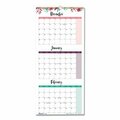 Rediformof Blueline, 3-MONTH WALL CALENDAR, 12.25 X 27, FLORAL, 2021 C171129